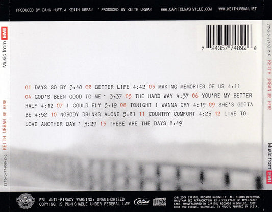Keith Urban - Be Here - CD by TheCDExchange.com