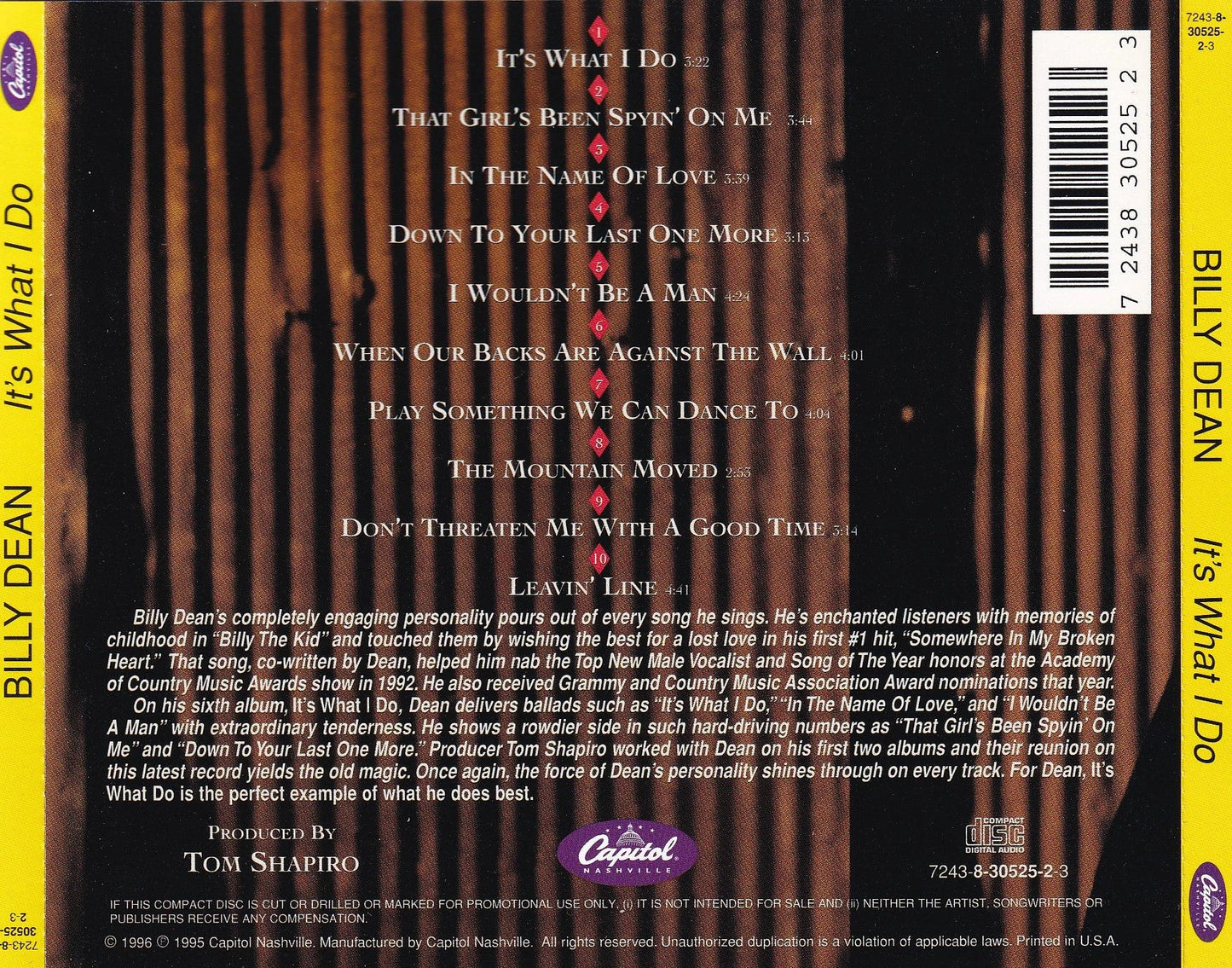 Billy Dean - It's What I Do - CD