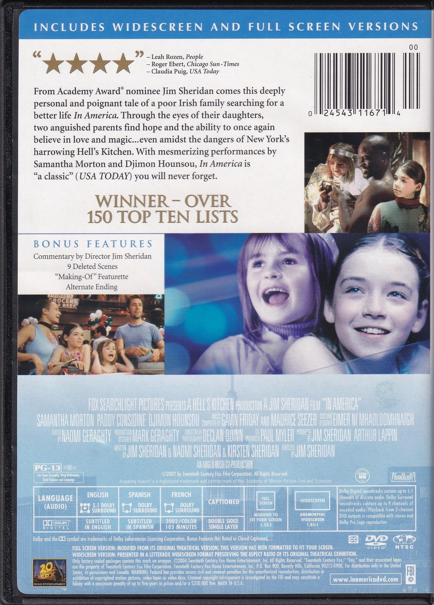 DVD - In America Paddy Considine