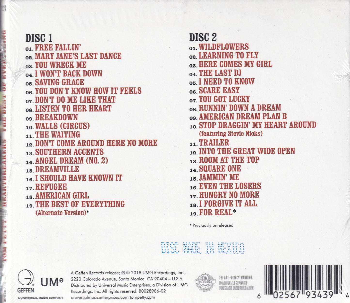 Tom Petty and The Heartbreakers - The Best of Everything 1976-2016 - (2) CD