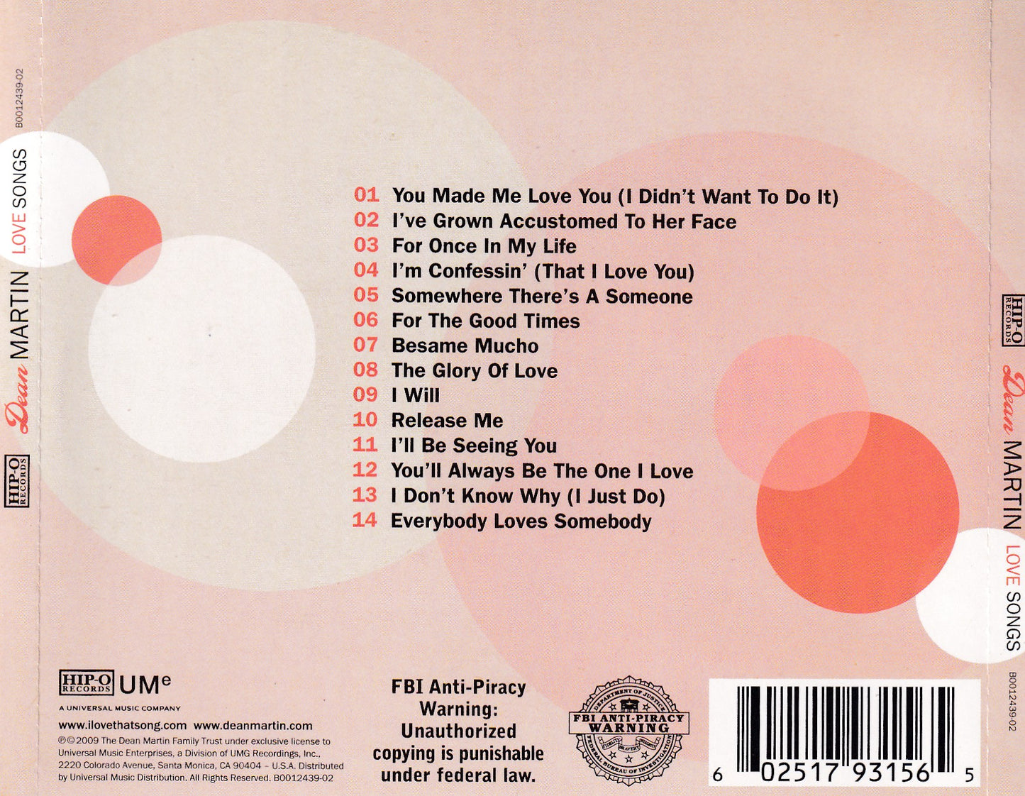 Dean Martin - Love Songs - CD