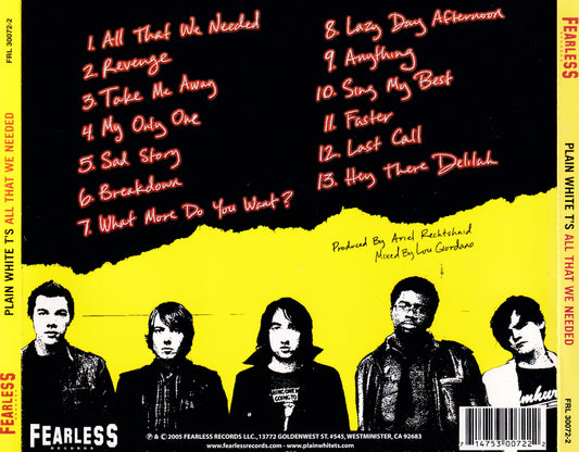 Plain White T's - All That We Needed - CD
