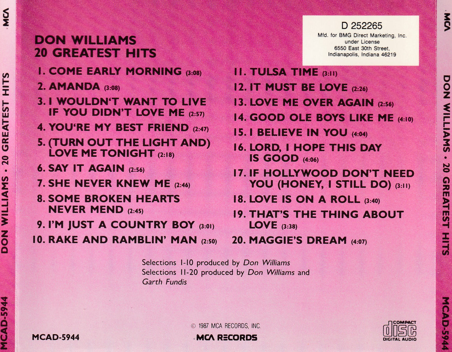 Don Williams - 20 Greatest Hits - CD