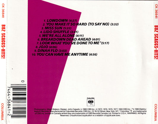 Boz Scaggs - Hits - CD