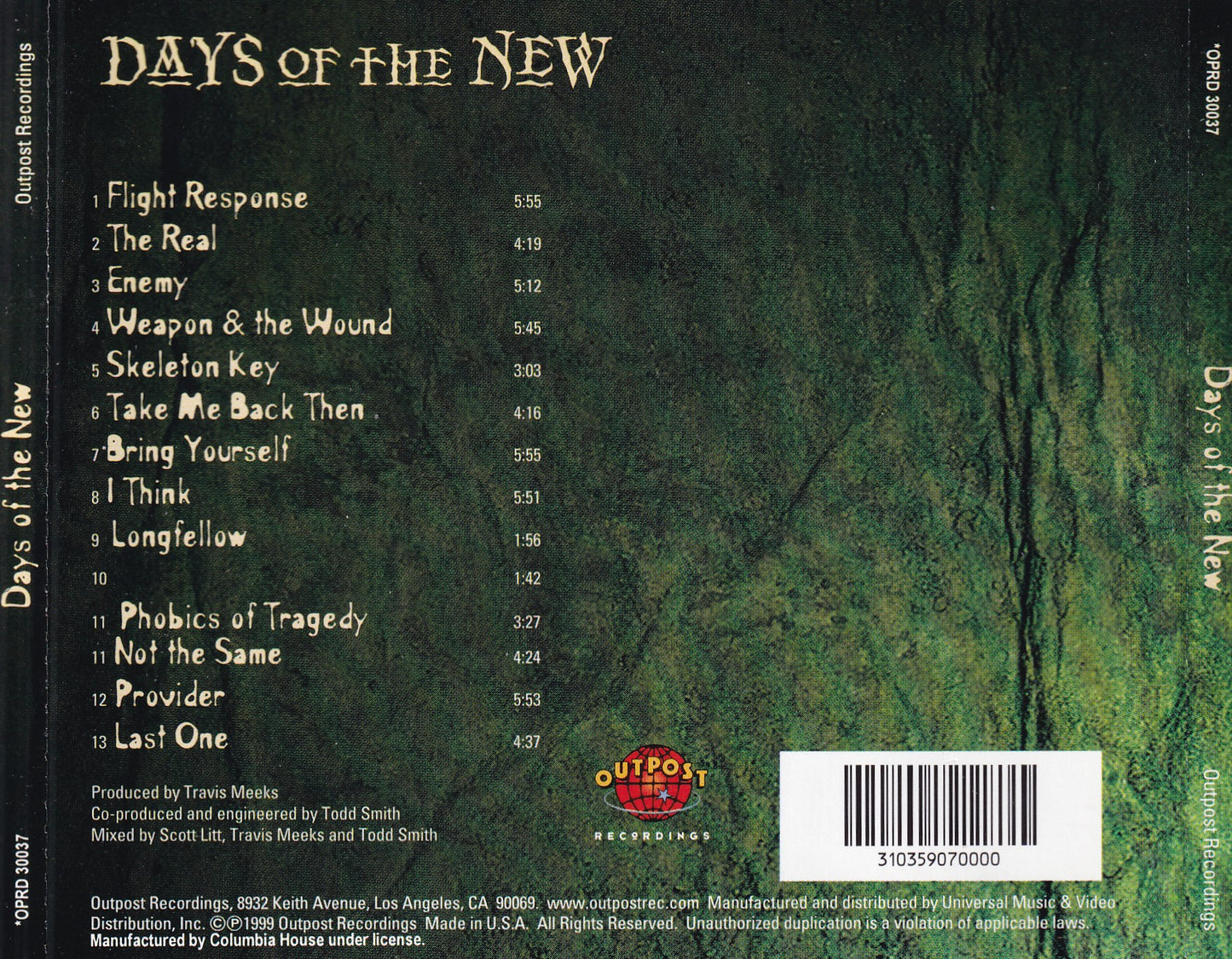 Days Of The New - Self Titled - CD