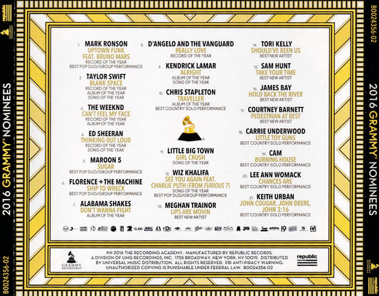 Various Artists - Grammy Nominees 2016 - CD