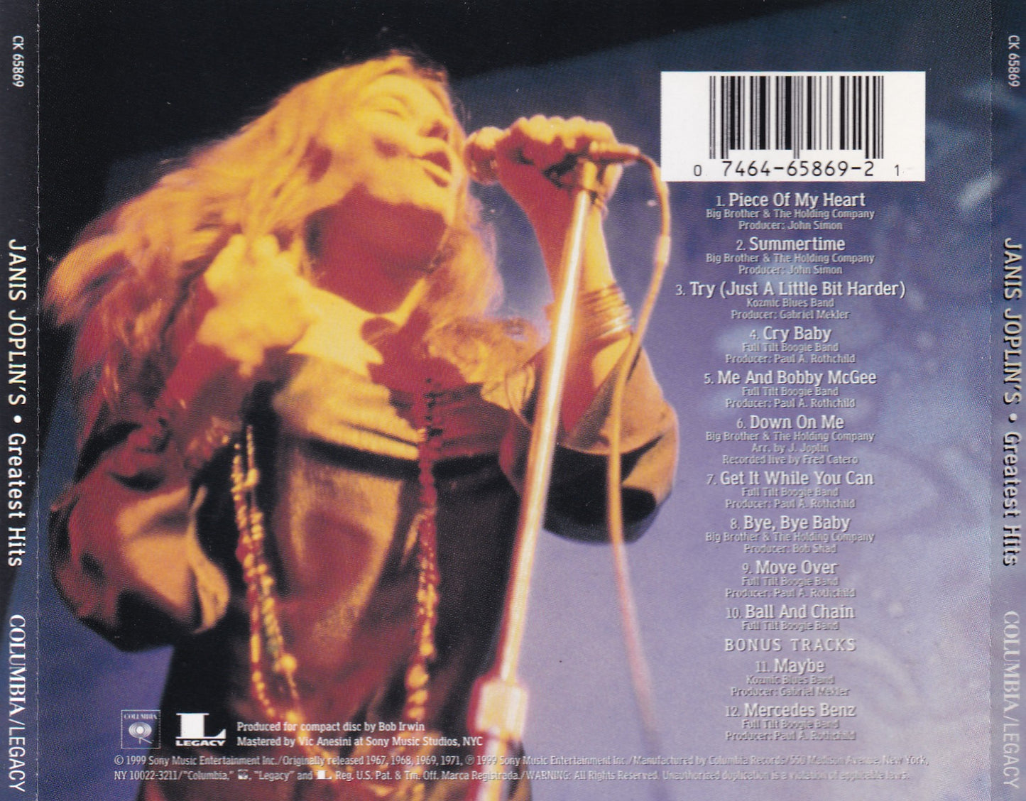 Janis Joplin - Janis Joplin's Greatest Hits - Gebrauchte CD