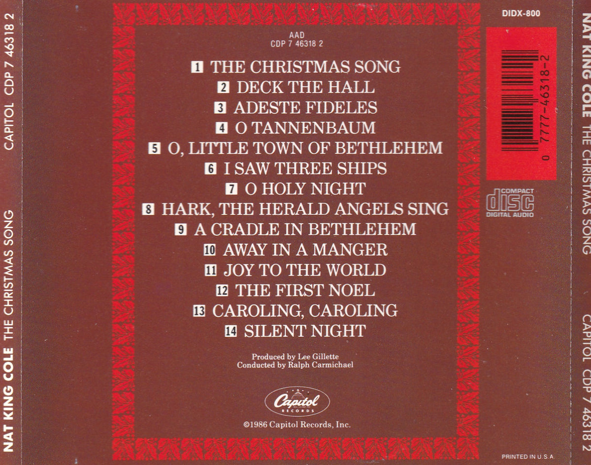 Nat King Cole - The Christmas Song - CD