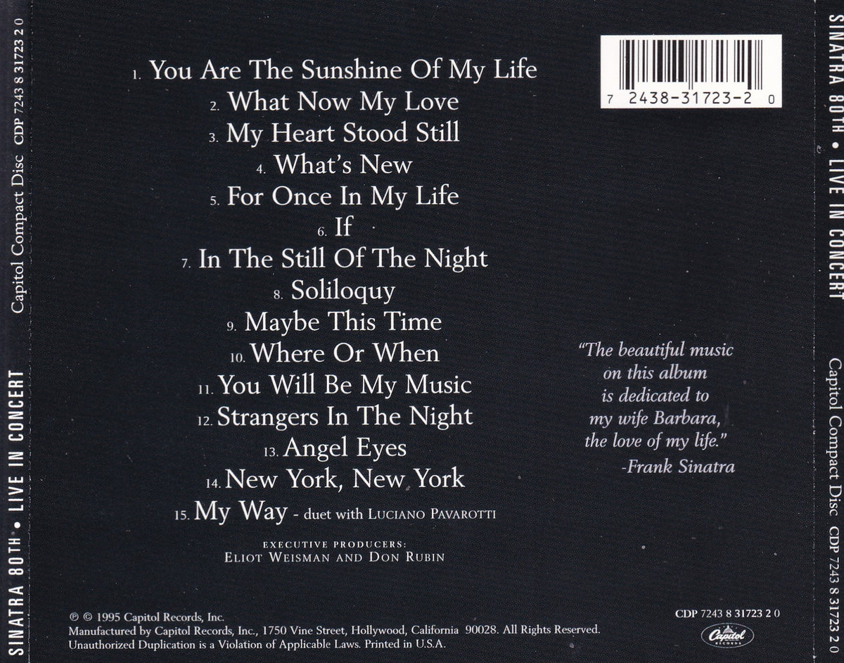 Frank Sinatra - 80th Live in Concert - CD