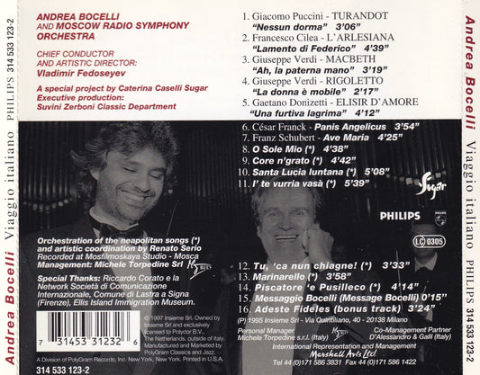 Andrea Bocelli - Viaggio Italiano - CD