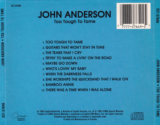 John Anderson - Too Tough To Tame - CD