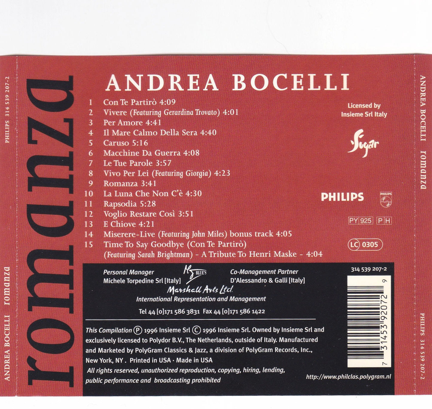 Andrea Bocelli - Romanza - CD
