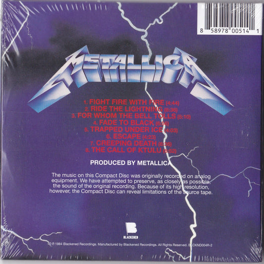 Metallica - Ride the Lightning - CD