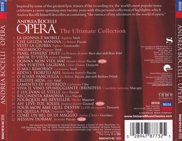 Andrea Bocelli - Opera: The Ultimate Collection - CD