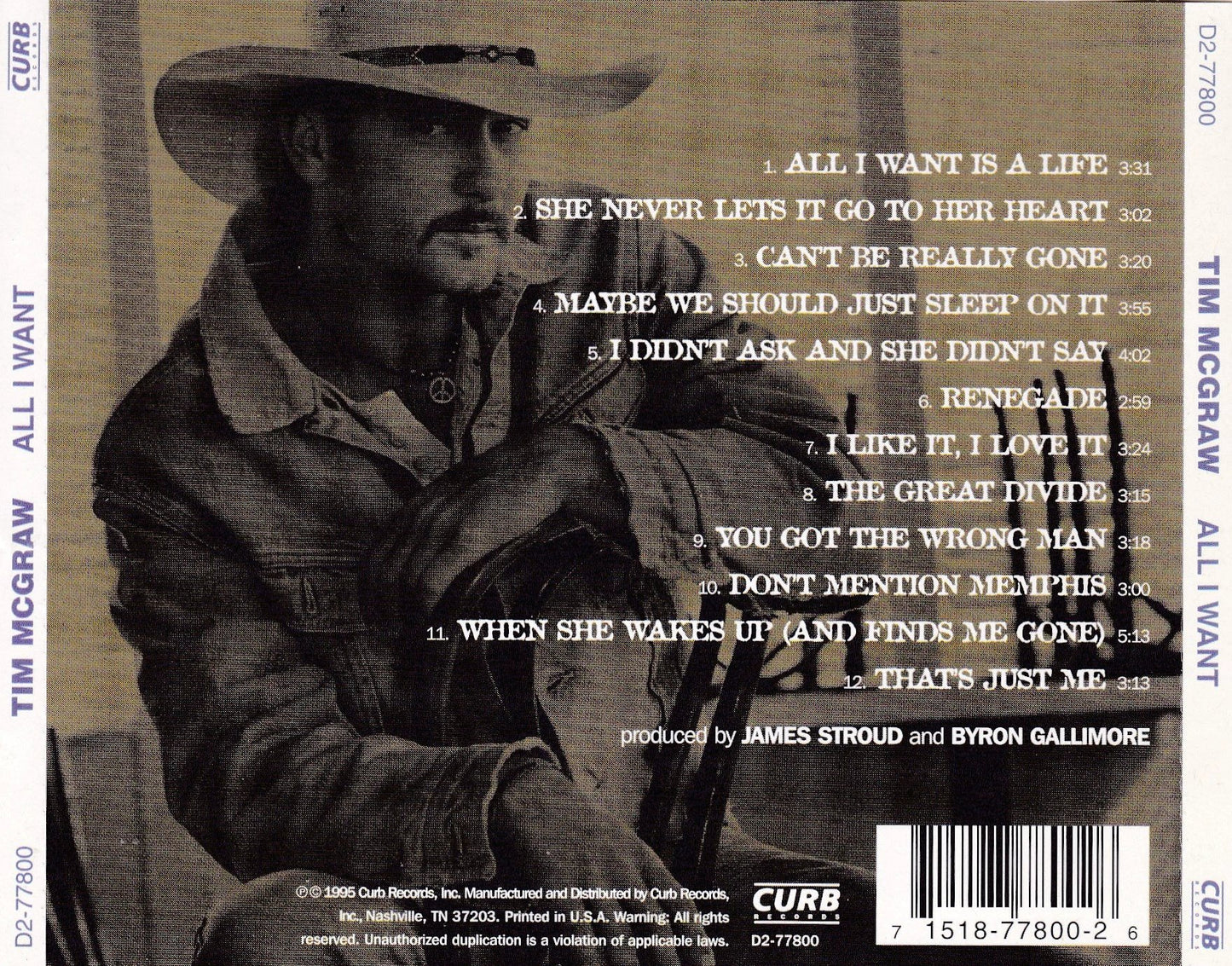 Tim Mcgraw - All I Want - CD