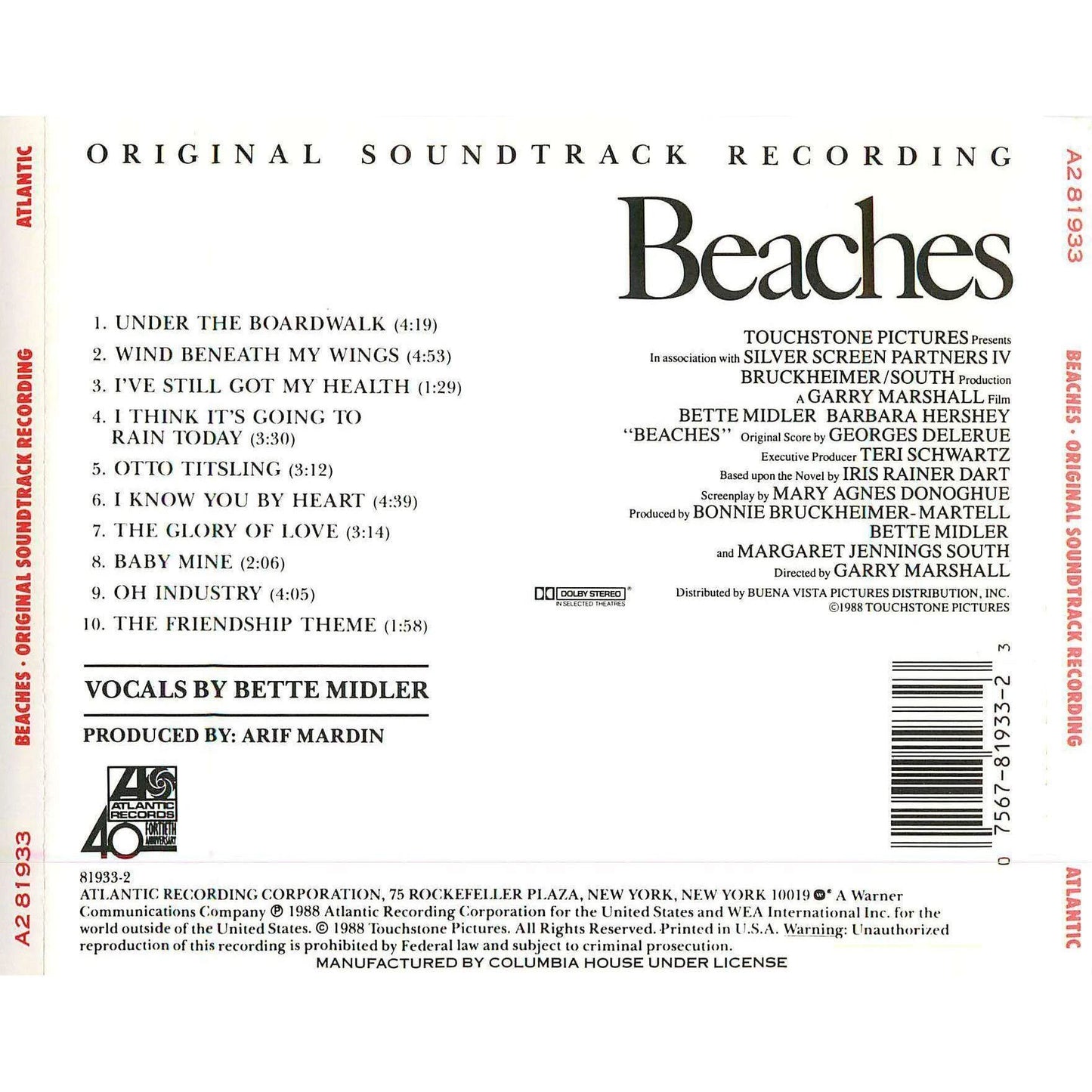 Soundtrack - Beaches - Used CD