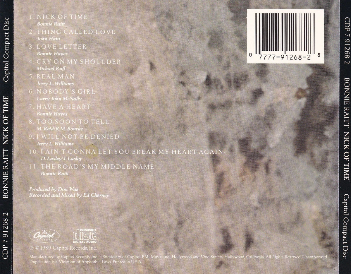 Bonnie Raitt - Nick Of Time - CD