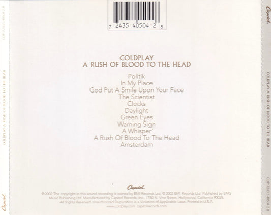 Coldplay - A Rush of Blood to the Head - CD