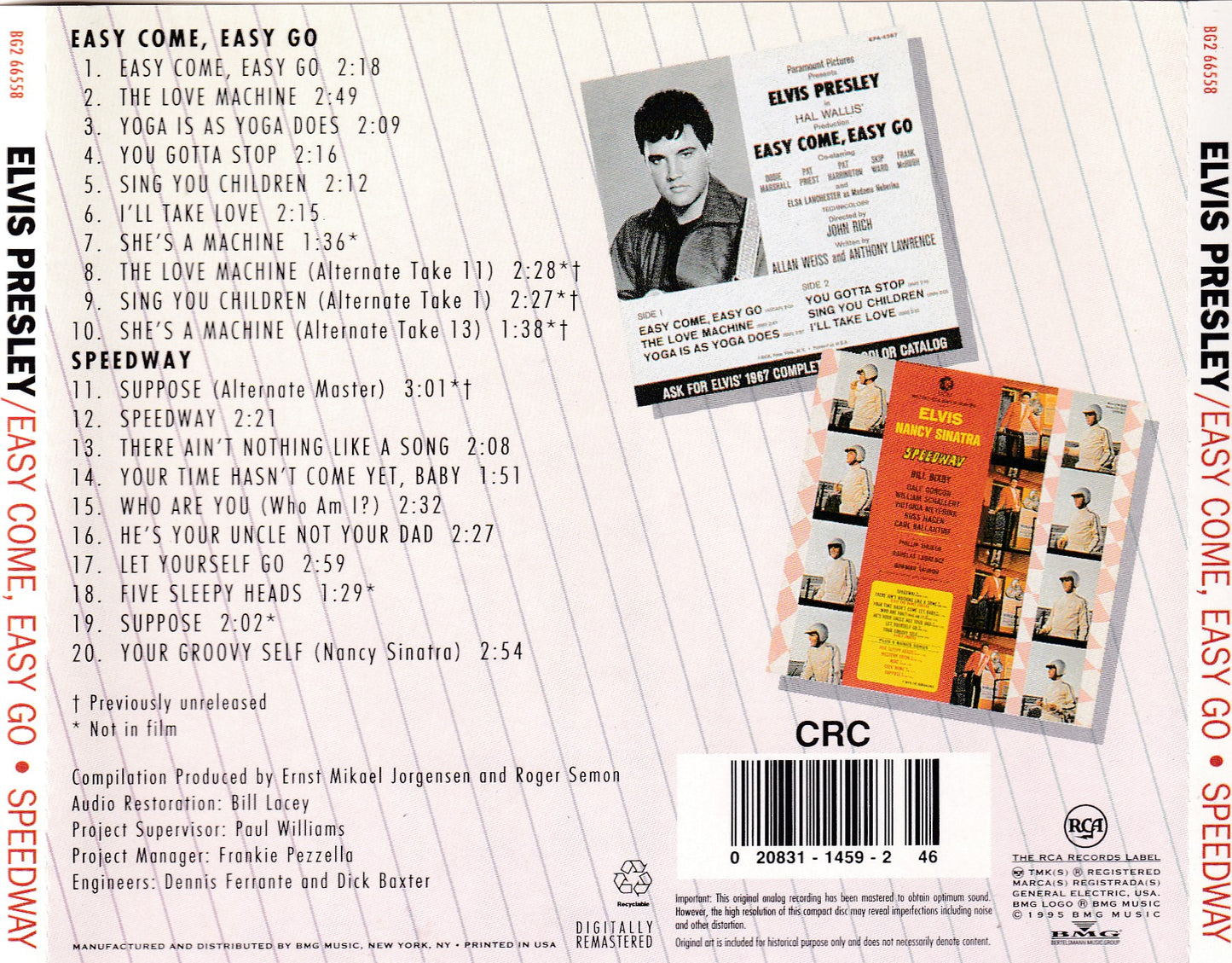Elvis Presley - Easy Come, Easy Go / Speedway - CD