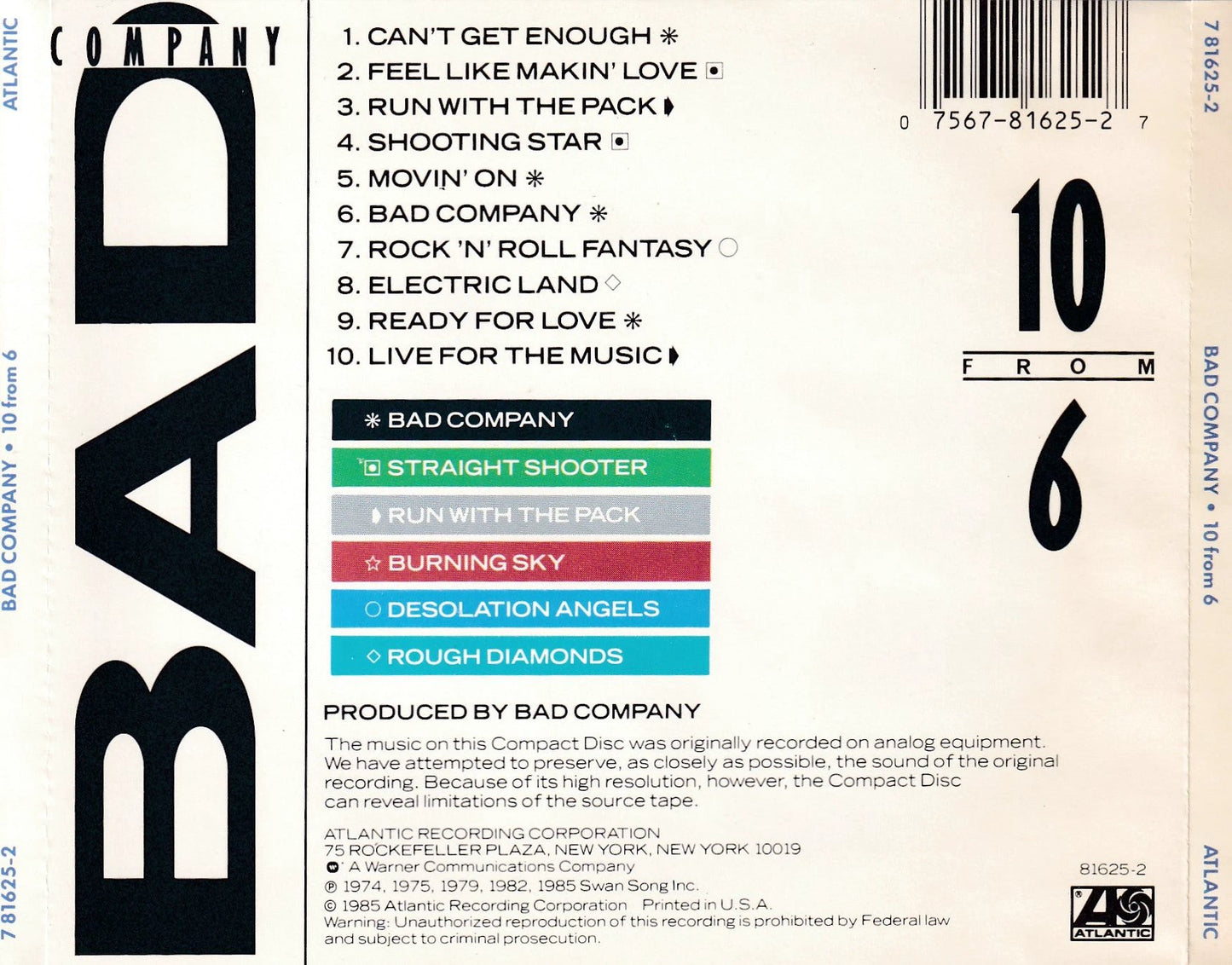 Bad Company - 10 from 6 - CD by TheCDExchange.com