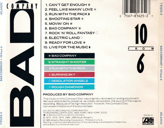 Bad Company - 10 from 6 - CD by TheCDExchange.com
