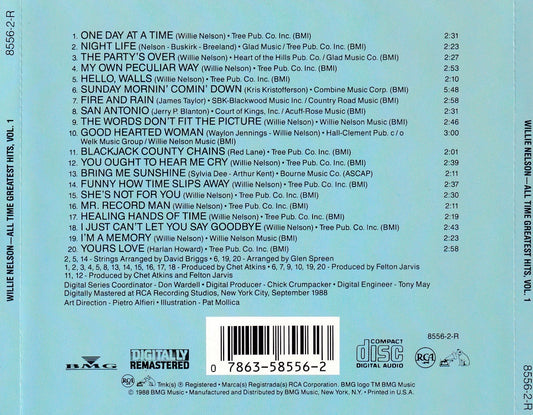Willie Nelson - All Time Greatest Hits, Vol. 1 - CD by TheCDExchange.com