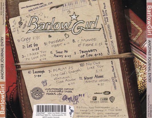 Barlowgirl - Another Journal Entry - CD