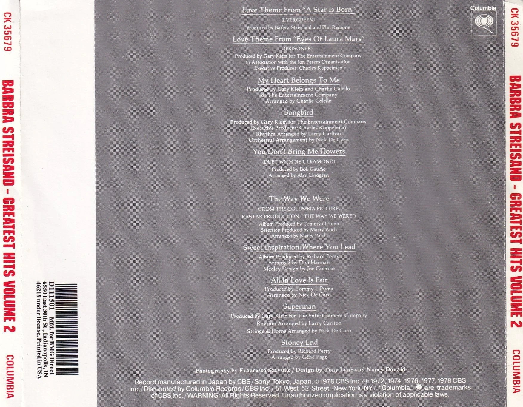 Barbra Streisand - Greatest Hits Volume 2 - CD