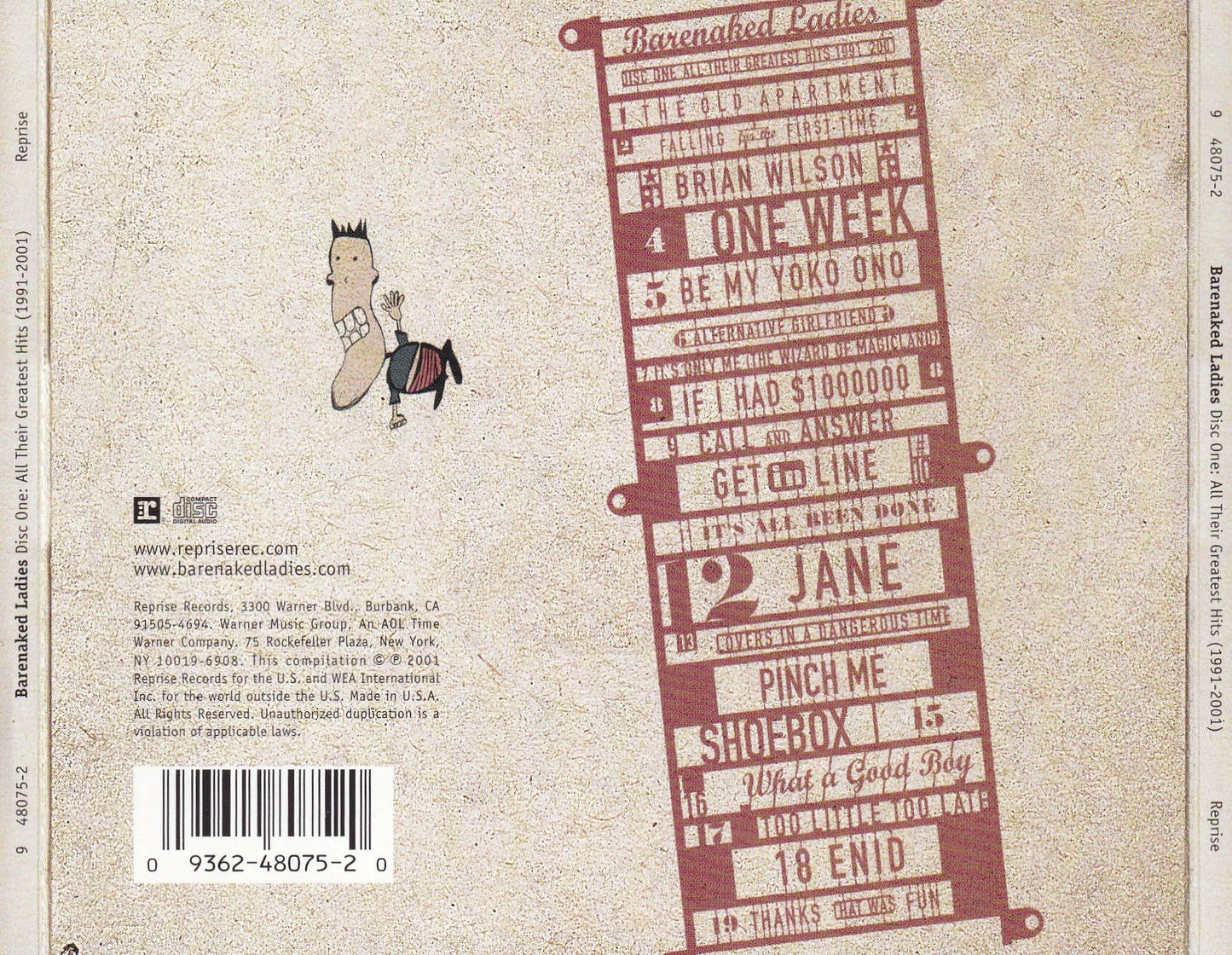 Barenaked Ladies - Disc One All Their Greatest Hits 1991-2001 - CD