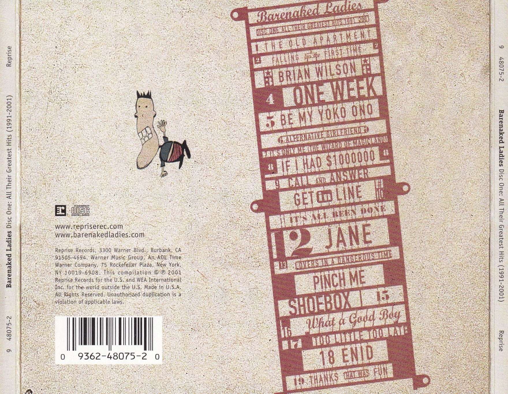 Barenaked Ladies - Disc One All Their Greatest Hits 1991-2001 - CD