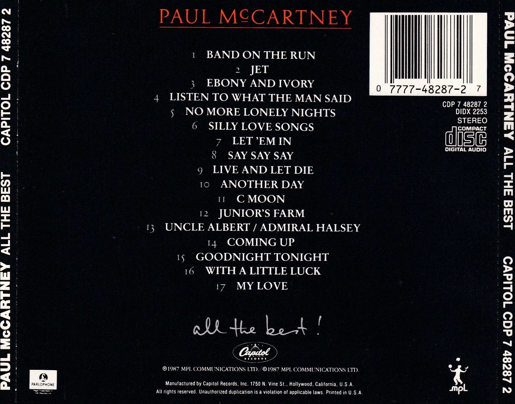 Paul McCartney - All the Best - CD by TheCDExchange.com