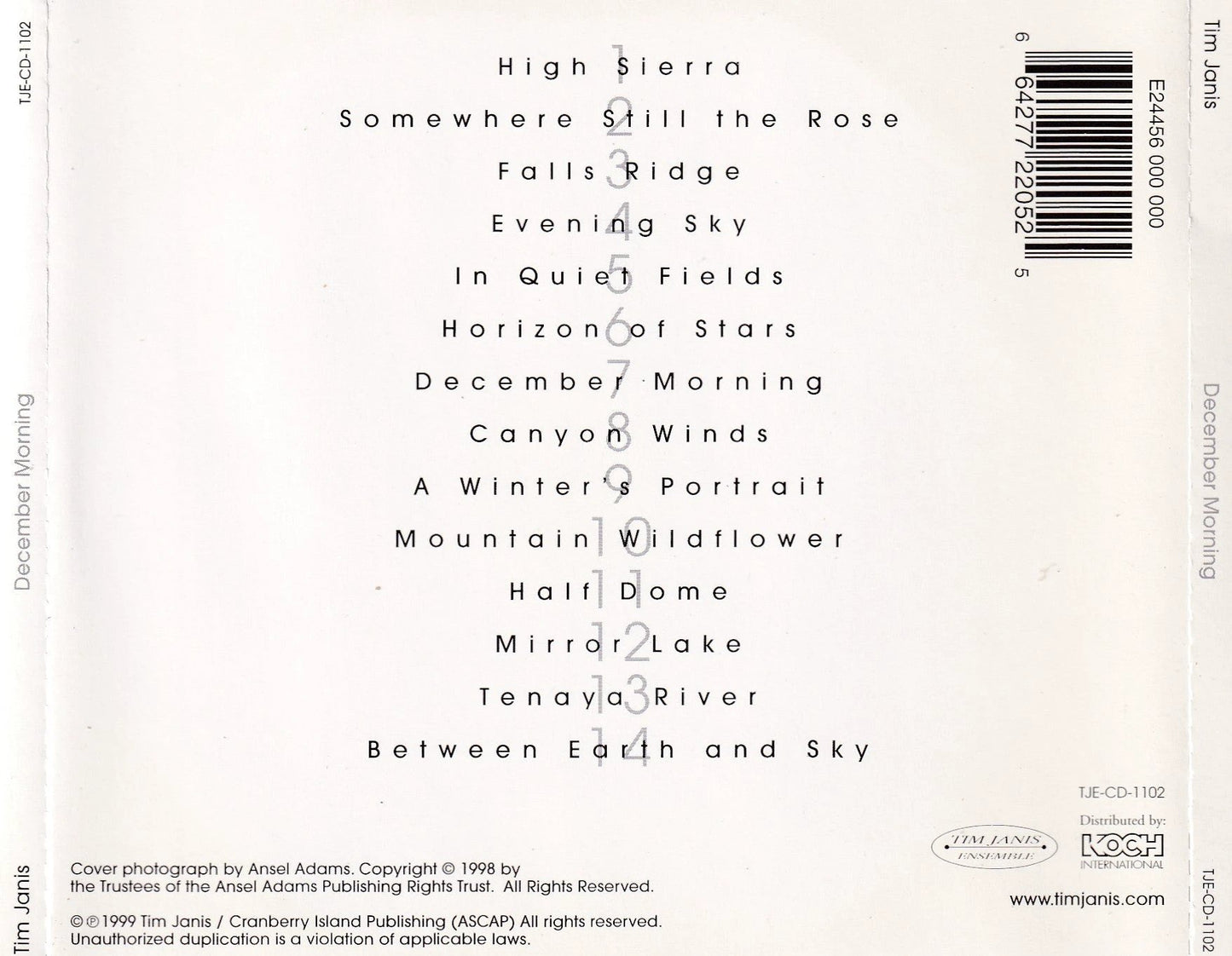Tim Janis - December Morning - CD by TheCDExchange.com