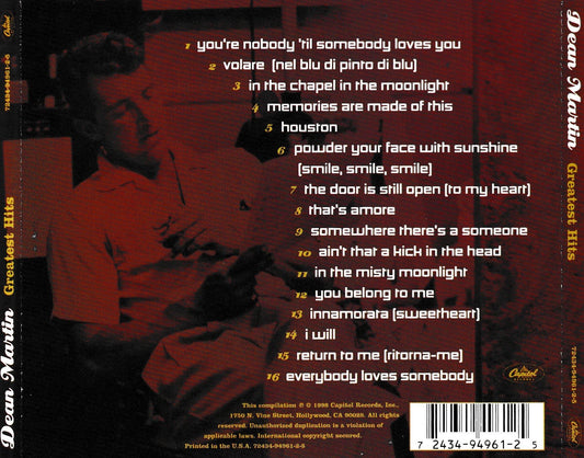 Dean Martin - Greatest Hits King of Cool - CD by TheCDExchange.com