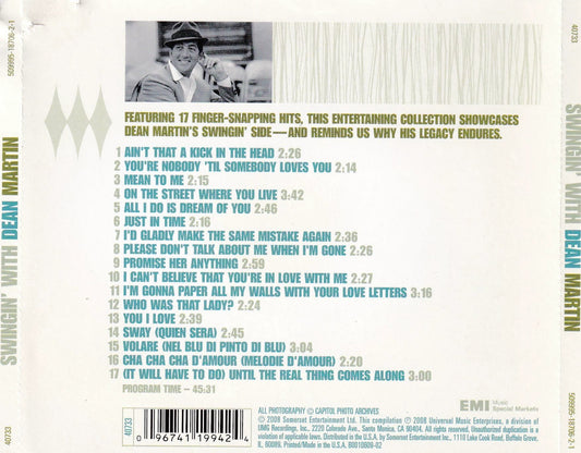 Dean Martin - Swinging With Dean - CD by TheCDExchange.com
