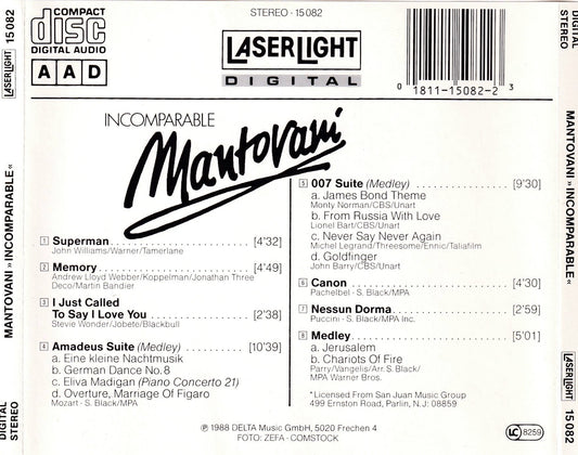 Mantovani - Incomparable - CD by TheCDExchange.com