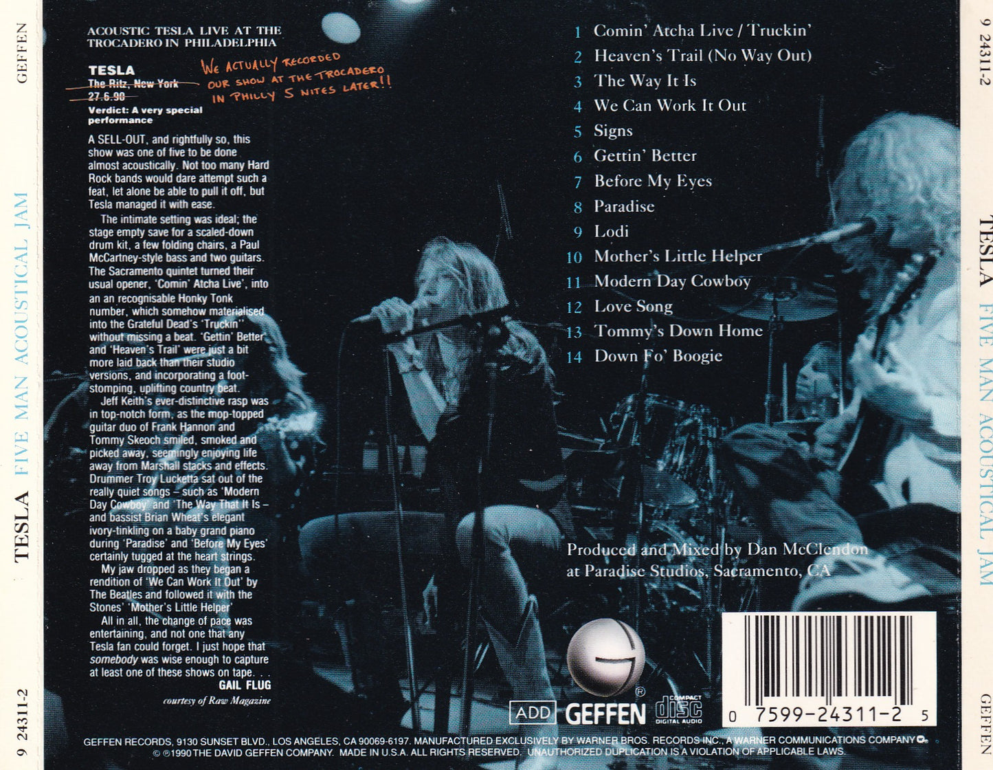 Tesla- Five Man Acoustical Jam - CD