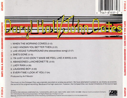 Daryl Hall & John Oates - Abandoned Luncheonette - CD