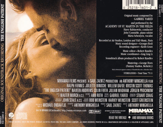 Soundtrack - The English Patient - CD