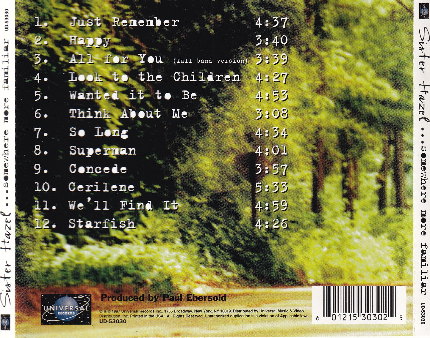 Sister Hazel - Somewhere More Familiar - CD