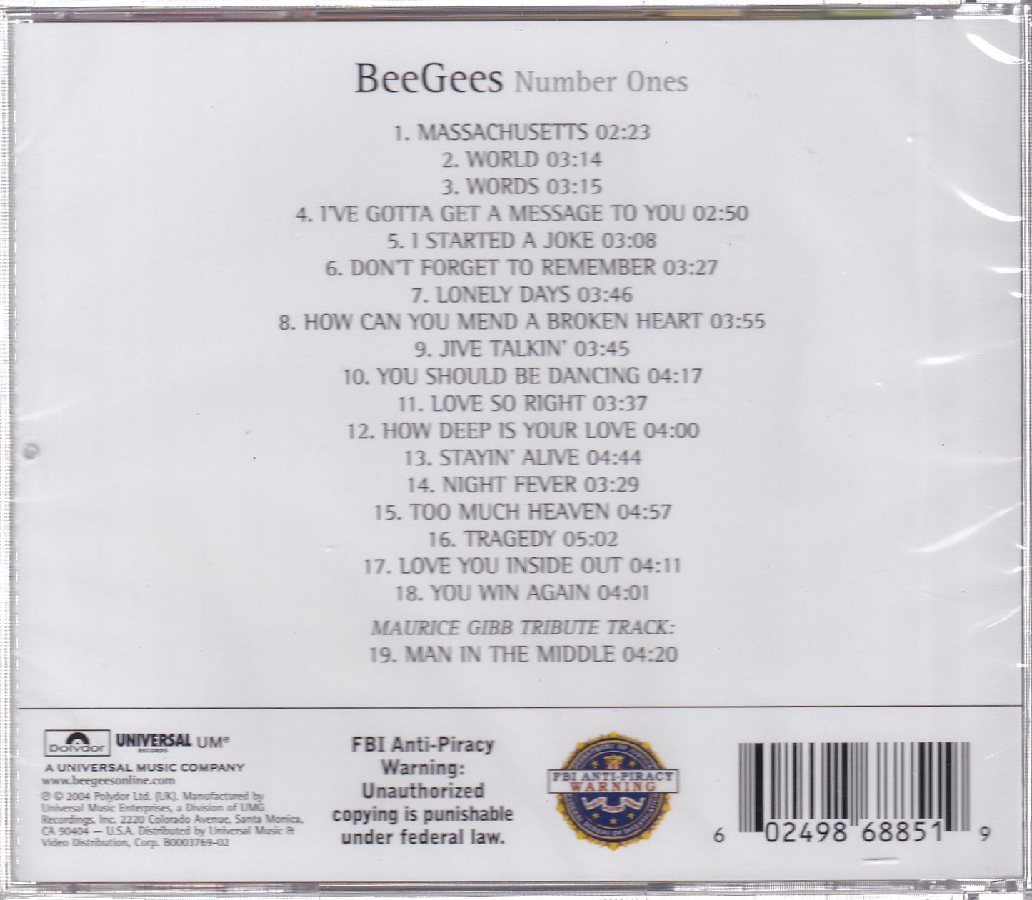 Bee Gees - Number Ones - CD