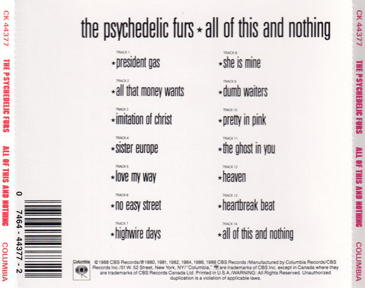 The Psychedelic Furs - All Of This And Nothing - CD
