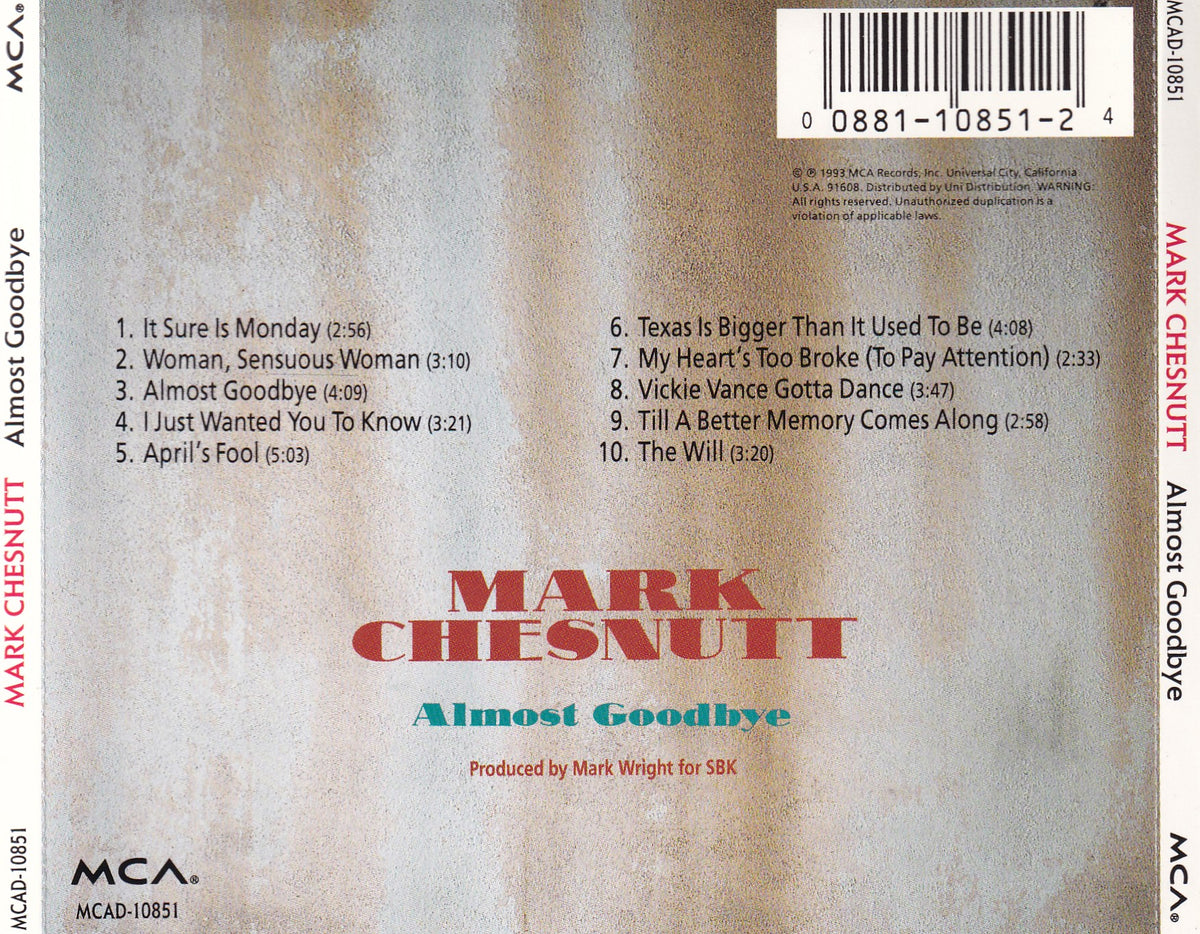 Mark Chesnutt - Almost Goodbye - CD