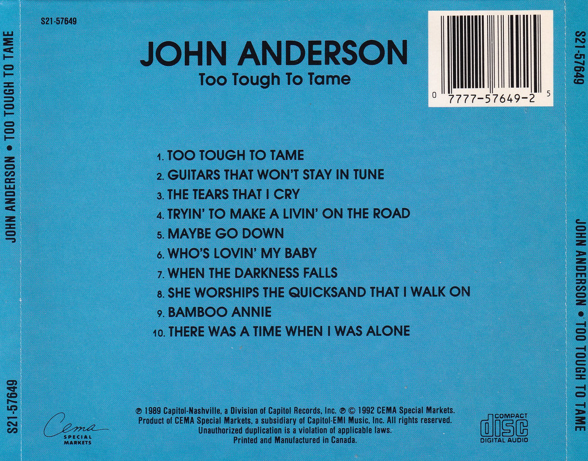John Anderson - Too Tough To Tame - CD