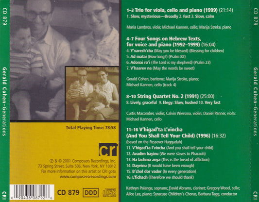 Gerald Cohen - Generations - CD