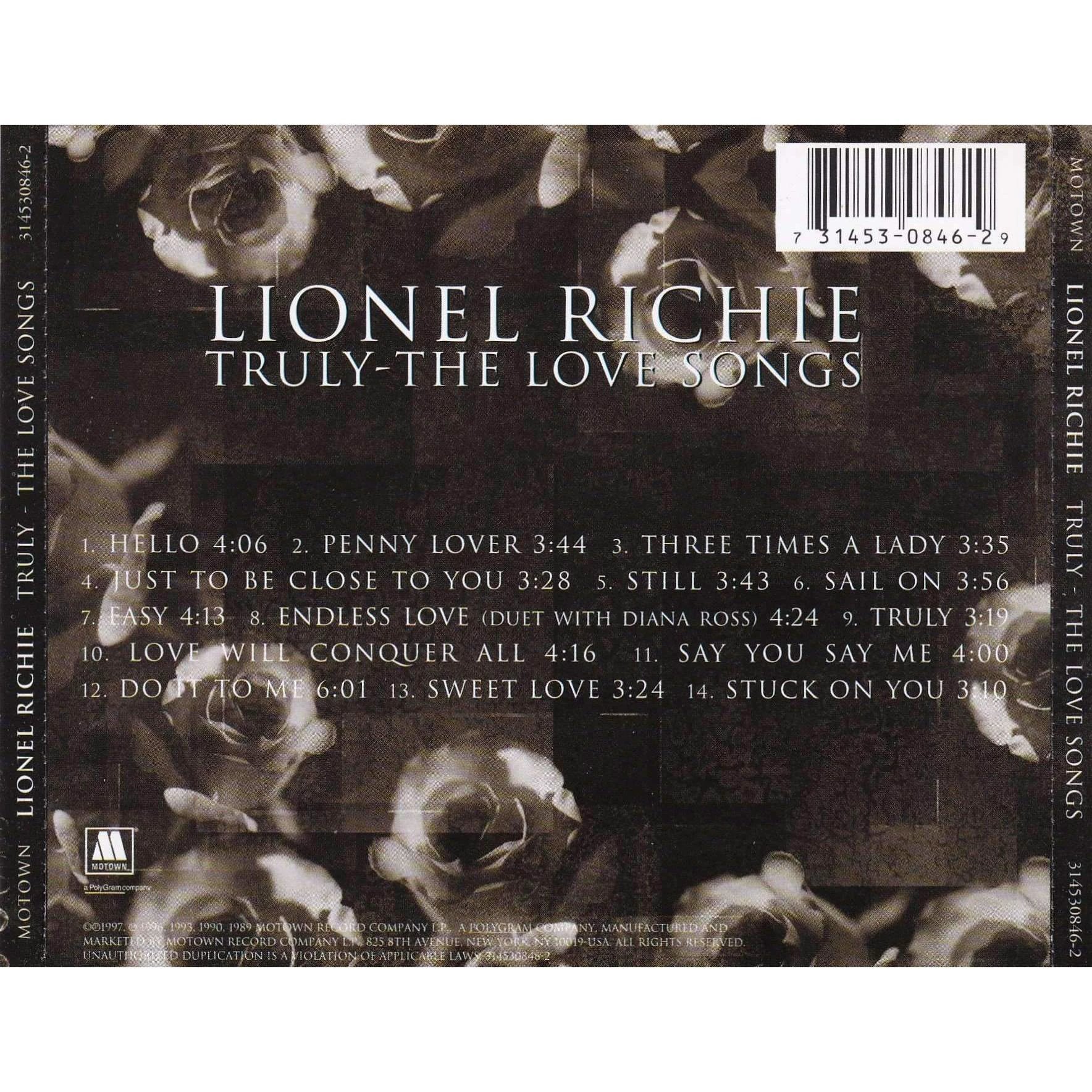 Lionel Richie - Truly The Love Songs - Used CD - The CD Exchange