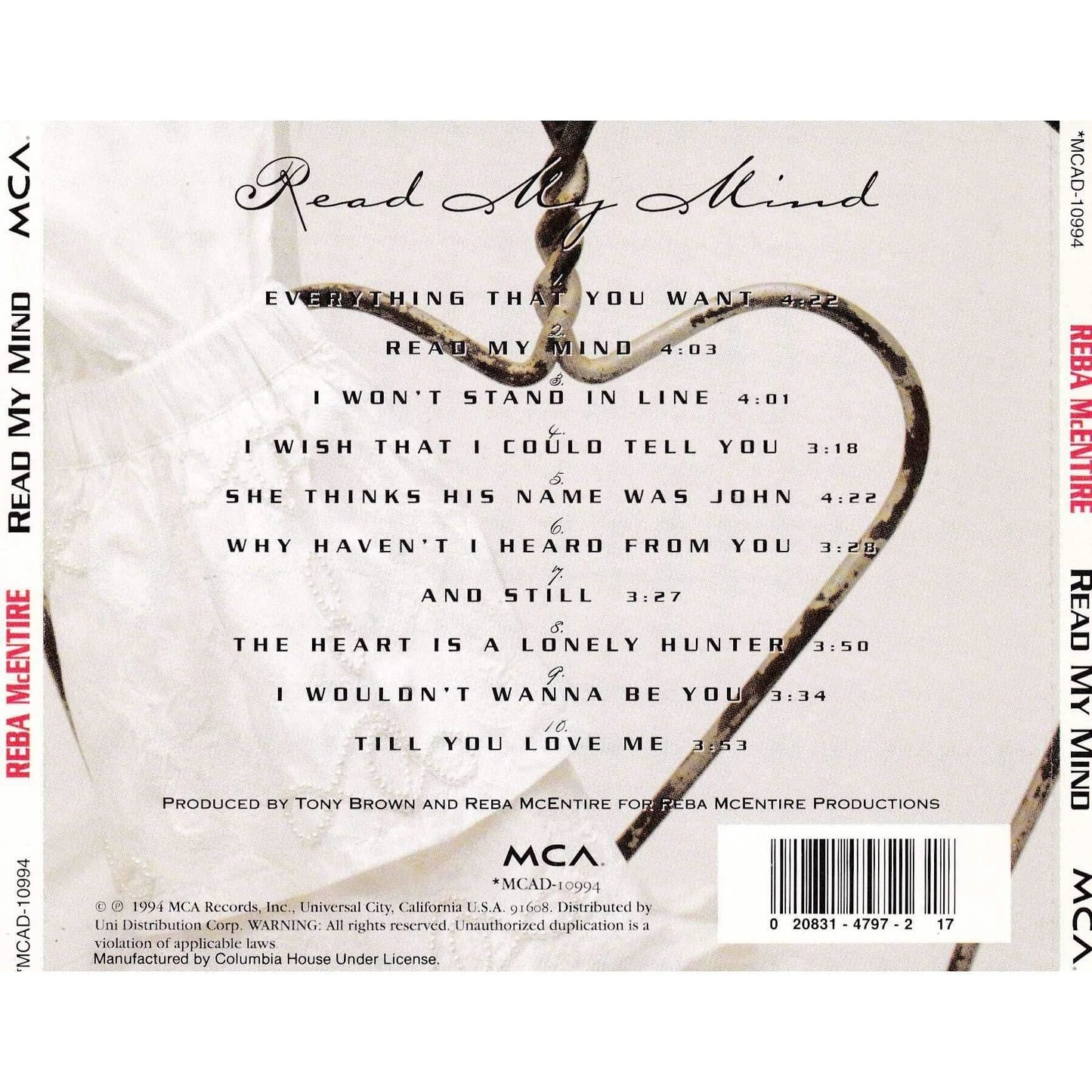 Reba McEntire - Read My Mind - CD
