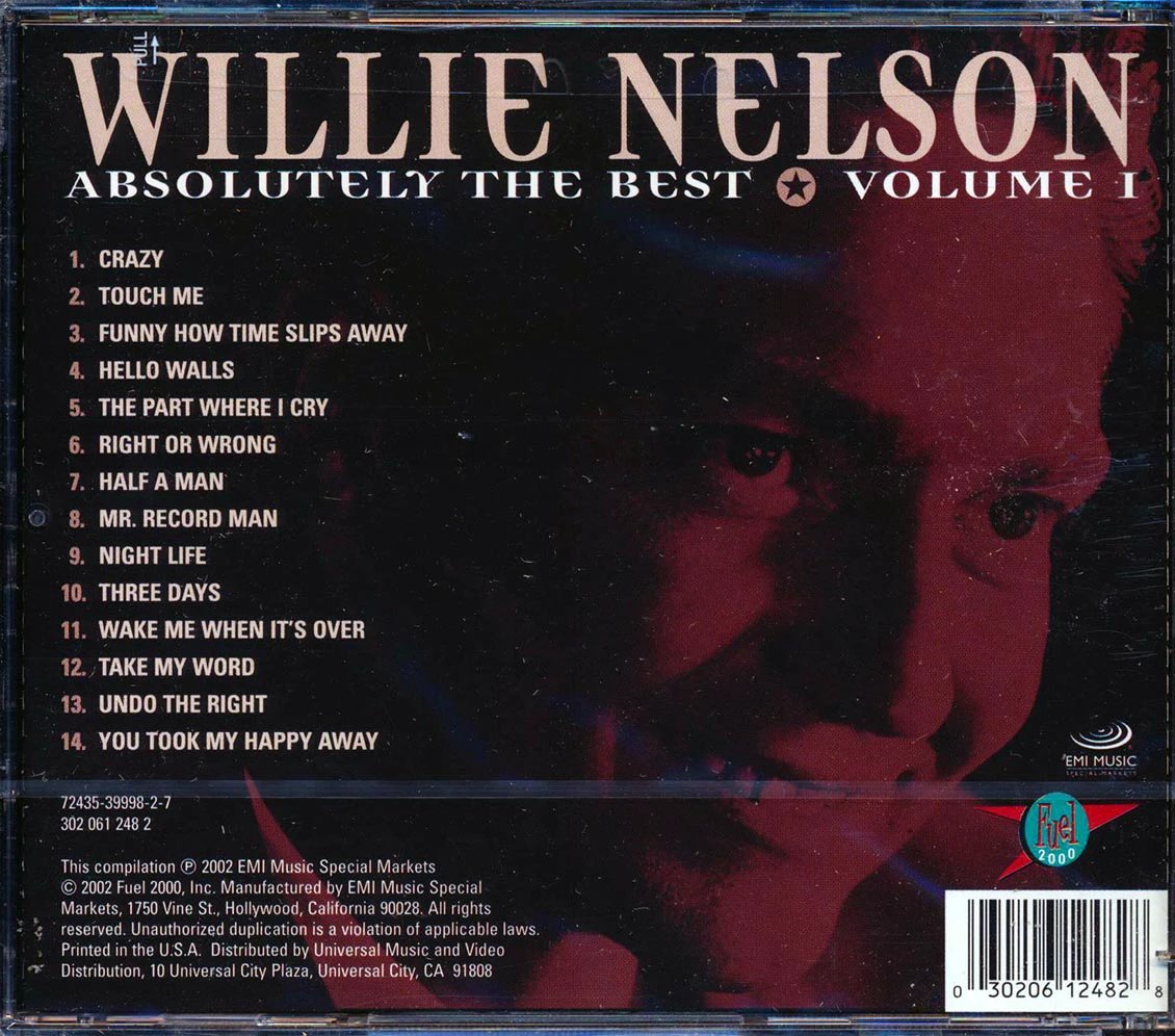 Willie Nelson - Absolutely The Best Volume 1 - CD by TheCDExchange.com