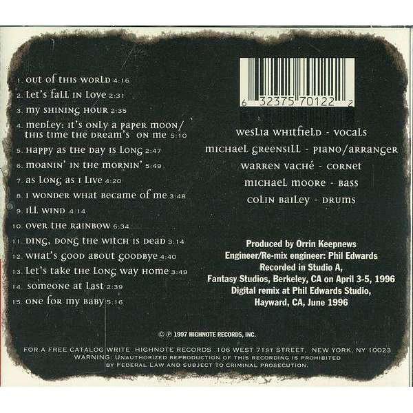 Weslia Whitfield - My Shining Hour - CD