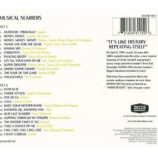 Soundtrack - Mamma Mia! (Original Cast Recording) - CD