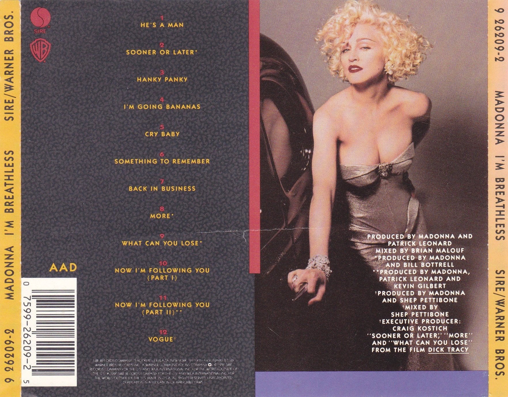 Soundtrack - Dick Tracy I'm Breathless - CD